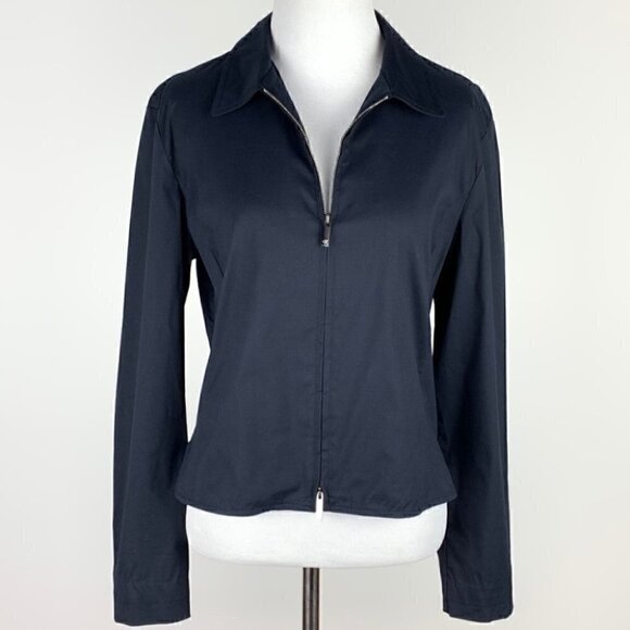 CK Calvin Klein womens light double zip down black Italian jacket Y2k 90s - Picture 2 of 12